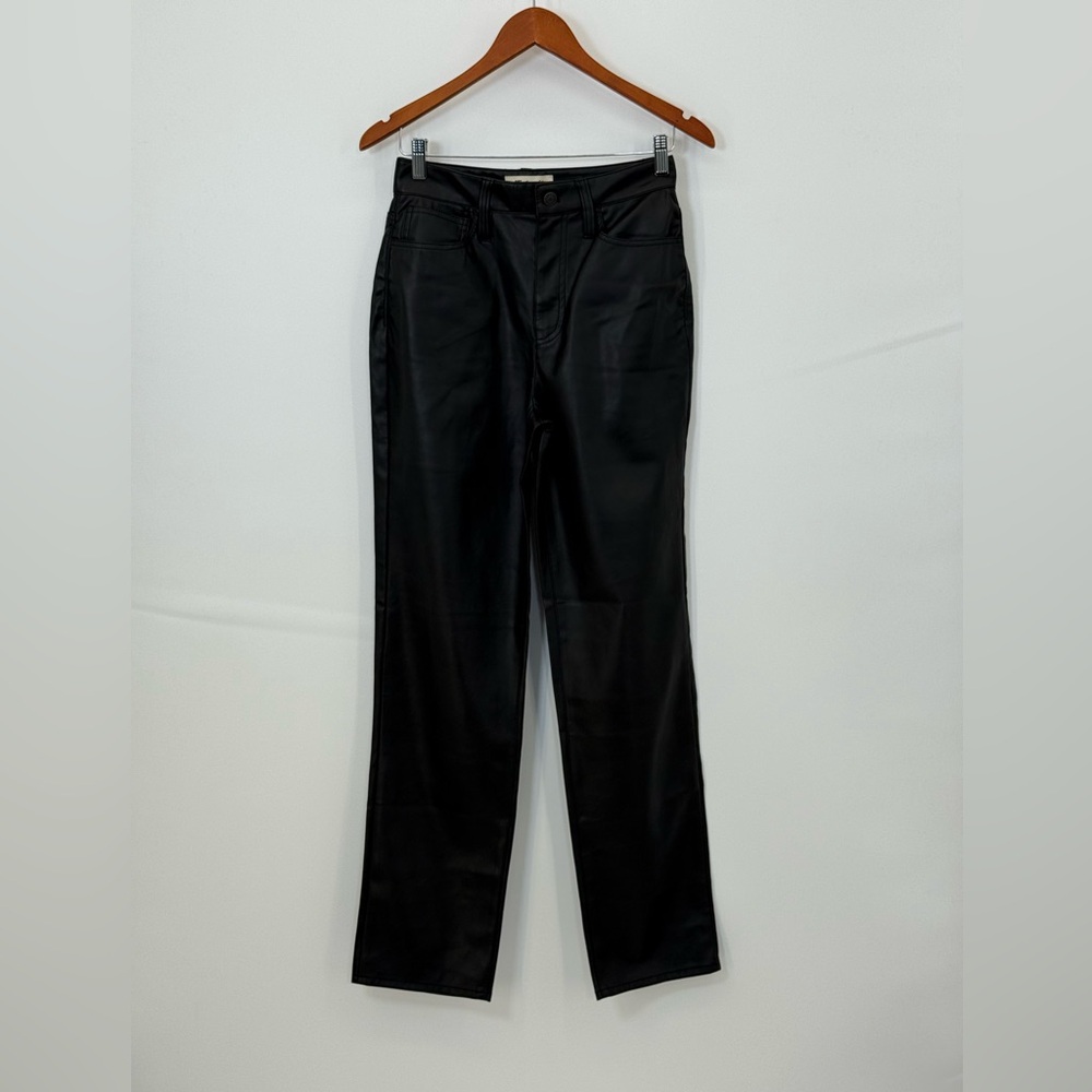 Madewell The Perfect Vintage Straight Faux Leather Edition Pants Size 26 - Picture 2 of 12